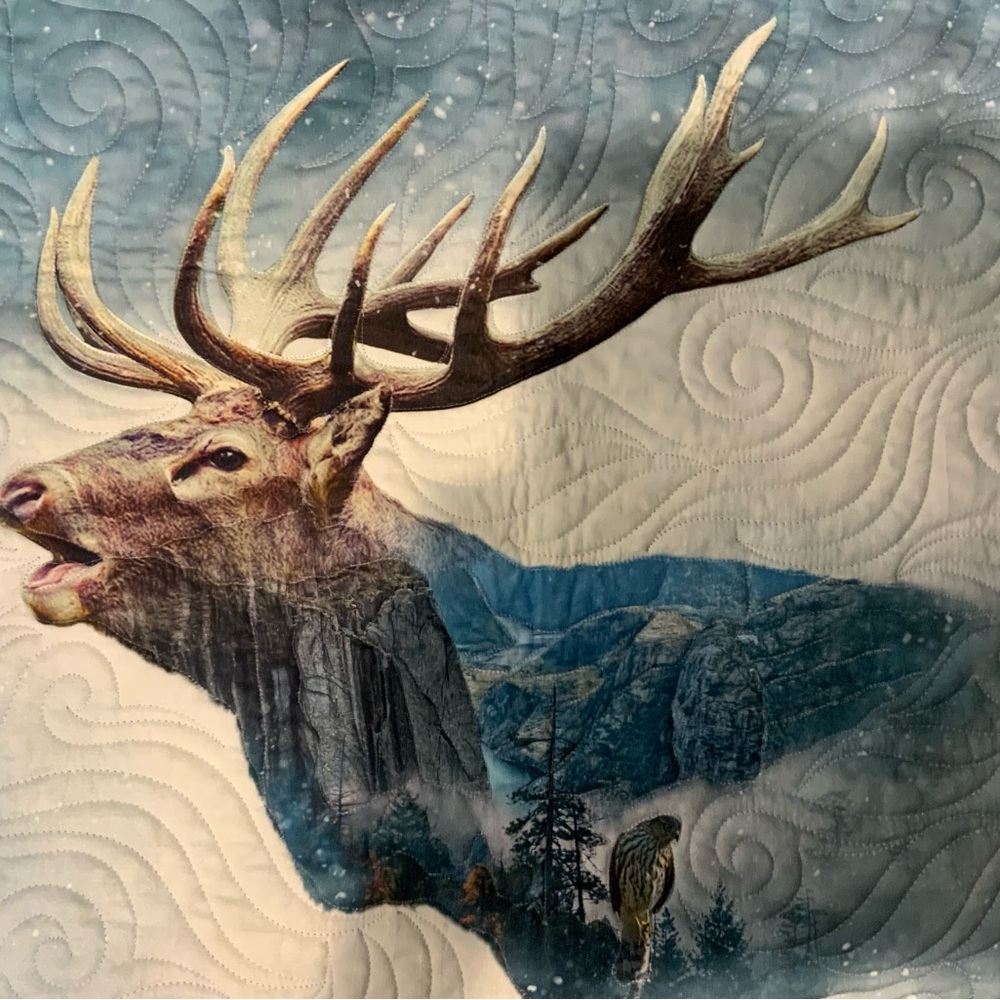 Homemade Quilted Elk Wall Hanging or Blanket